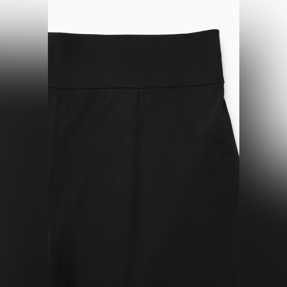 NWT COS Pintucked Black Flared Legs Black Trousers Pull On Pants Size XS - Picture 5 of 13
